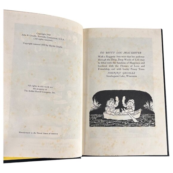 Raggedy Anns Lucky Pennies Childrens Hardcover Book Johnny Gruelle 1959 Rag Doll - Picture 6 of 12